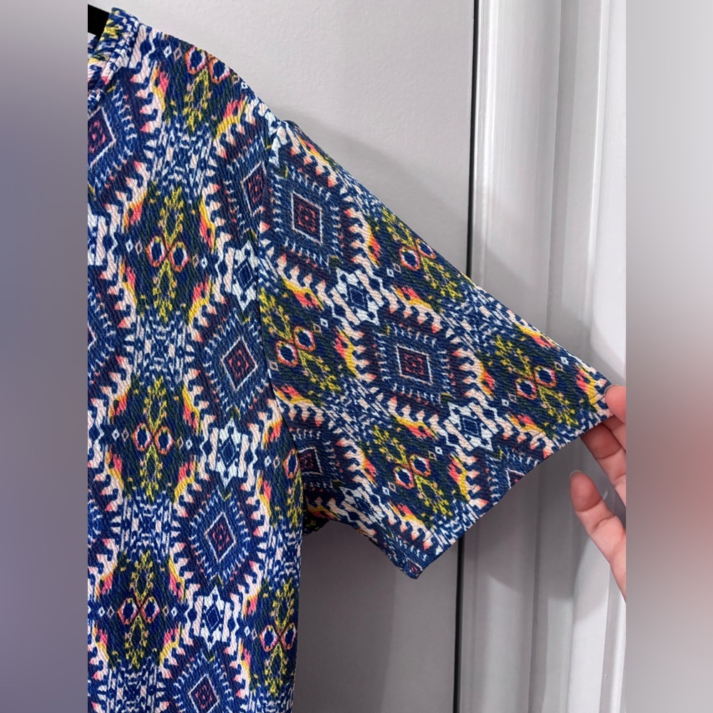 Blue and Pink Geometric Soft Dress - Picture 6 of 6